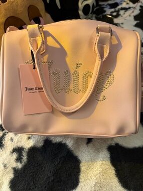 Juicy Couture Pale Pink Crystal Logo Satchel